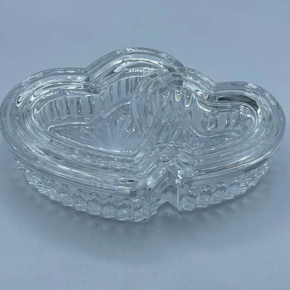 Cristal d’Arques  -Durand Two Hearts Crystal Trinket box.
